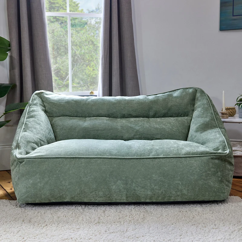 Sofa-Sitzsack Cecilia mit Chenille-Bezug, salbeigrün