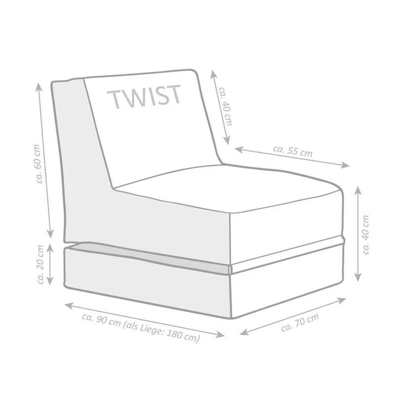 Sitzsack Twist Scuba, rot