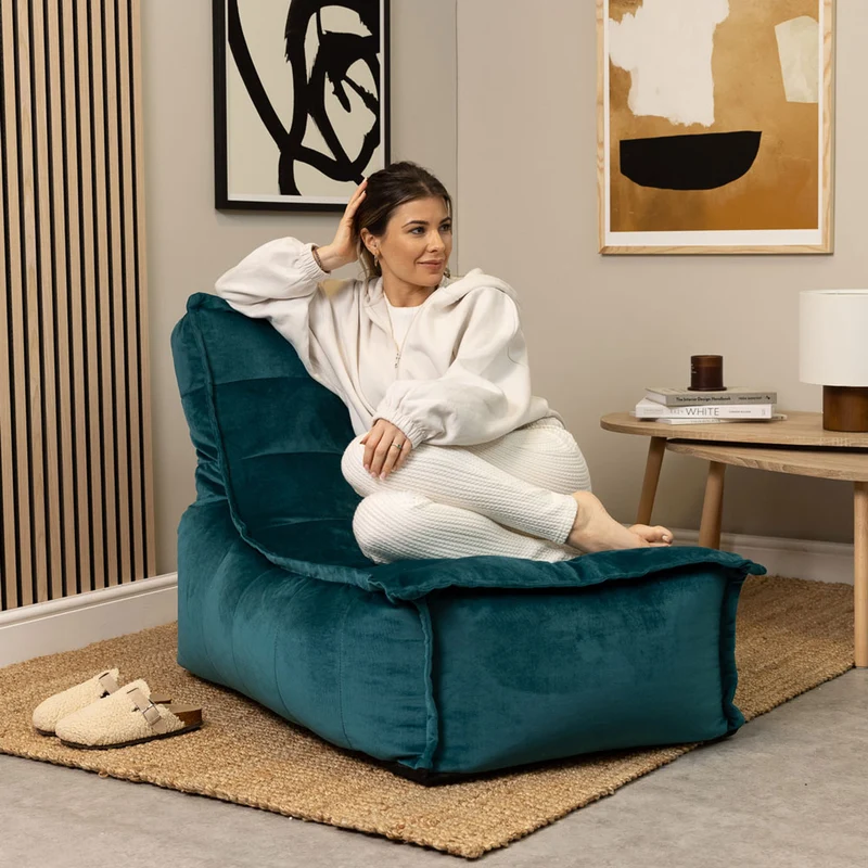 Dolce Samt-Lounger, Blaugrün