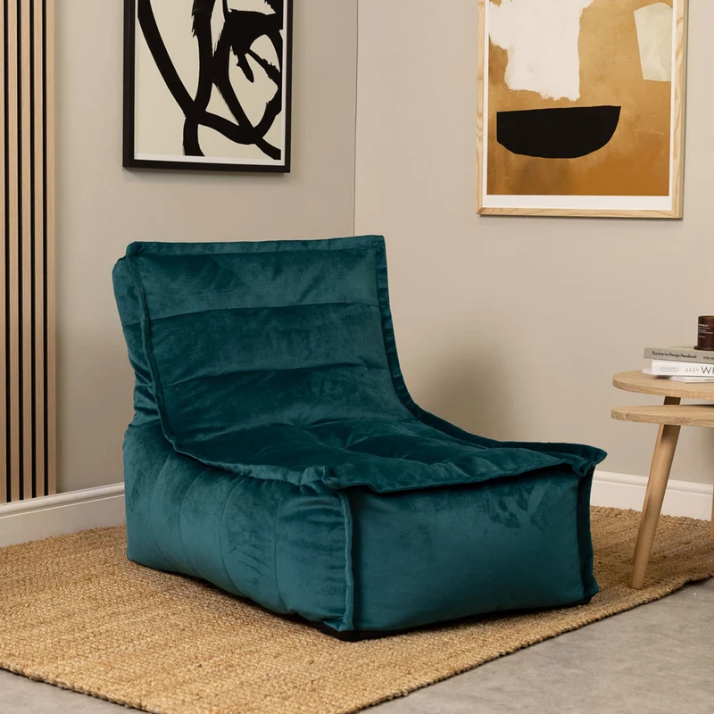 Dolce Samt-Lounger, Blaugrün