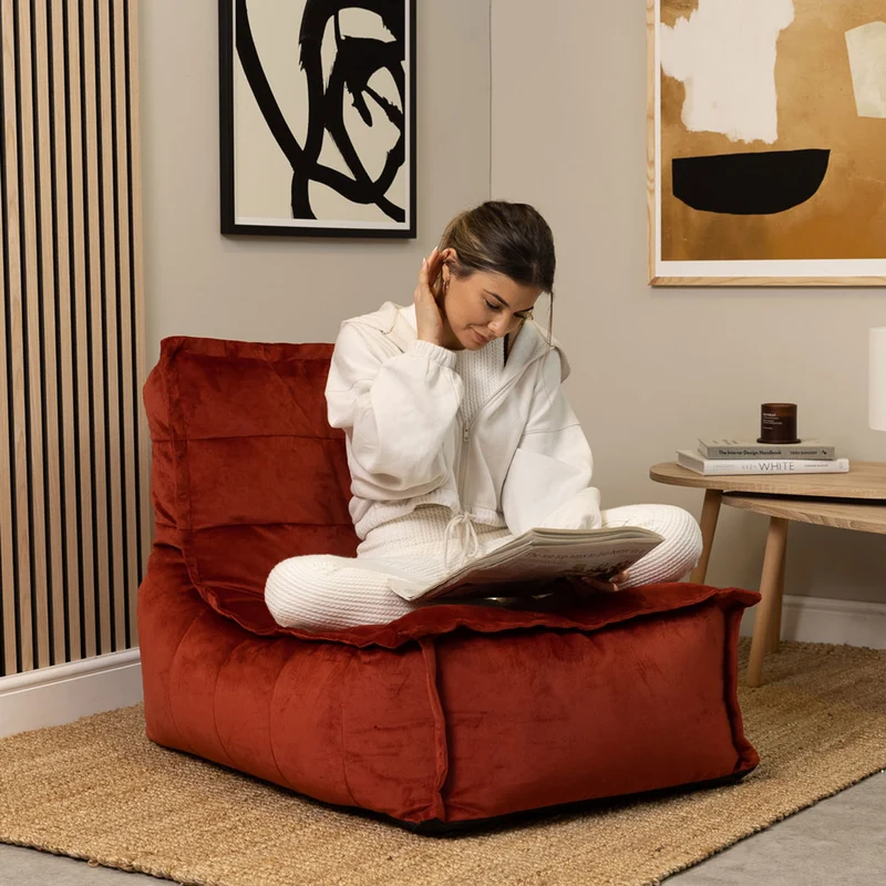 Dolce Samt-Lounger-Sitzsack – Terrakotta