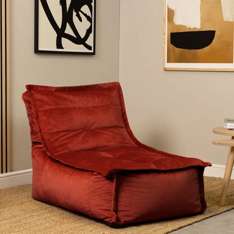 Dolce Samt-Lounger-Sitzsack – Terrakotta