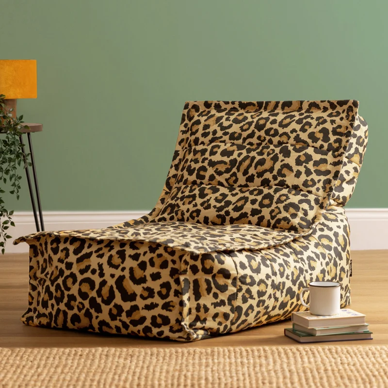Dolce Gewebter Scandi Lounger, Leoparden-Print, Mehrfarbig
