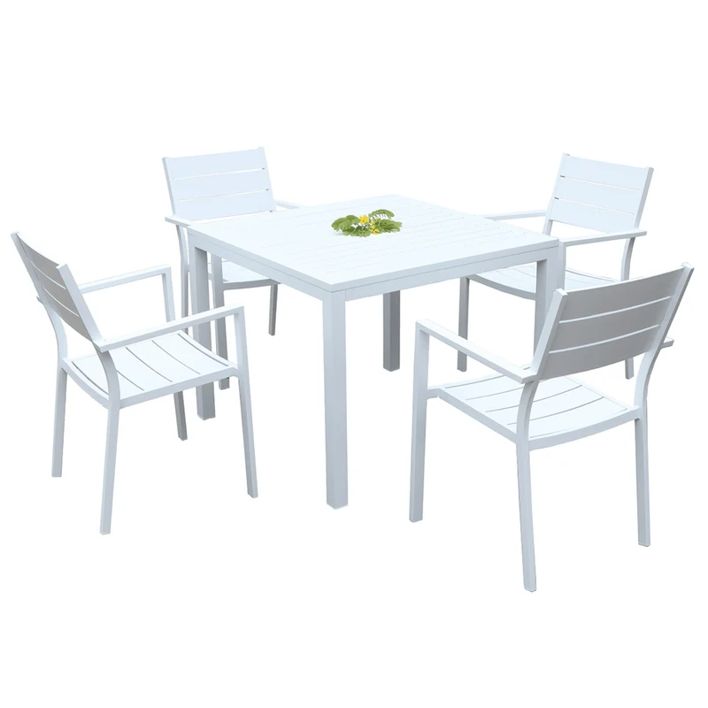 Boender Outdoor Tuinset 5-delig met kussens diningset wit