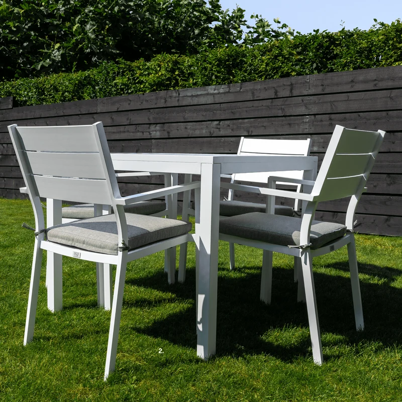 Boender Outdoor Tuinset 5-delig met kussens diningset wit