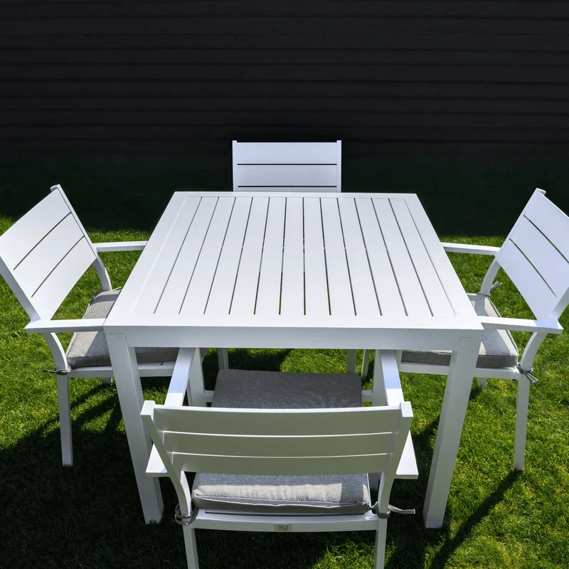 Boender Outdoor Tuinset 5-delig met kussens diningset wit