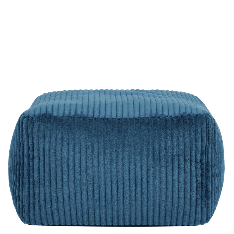 Mini Amara Kord-Quadrat-Fußhocker – Denim-Blau