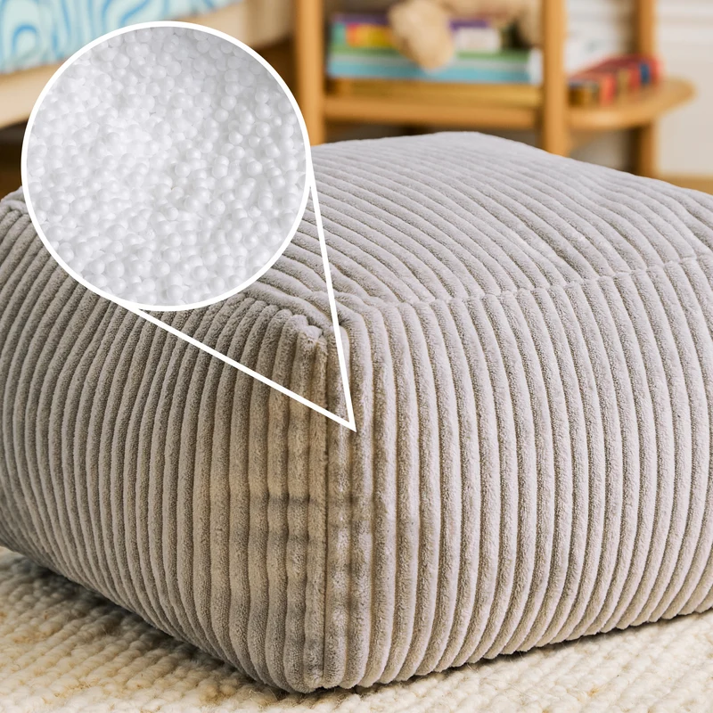 Mini Amara Cord quadratischer Hocker - Grau