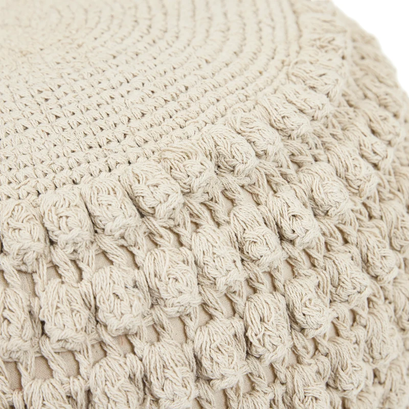 Riva Bobble Häkel-Sitzhocker – Natur