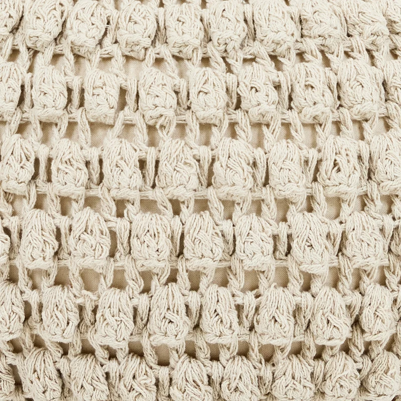 Riva Bobble Häkel-Sitzhocker – Natur