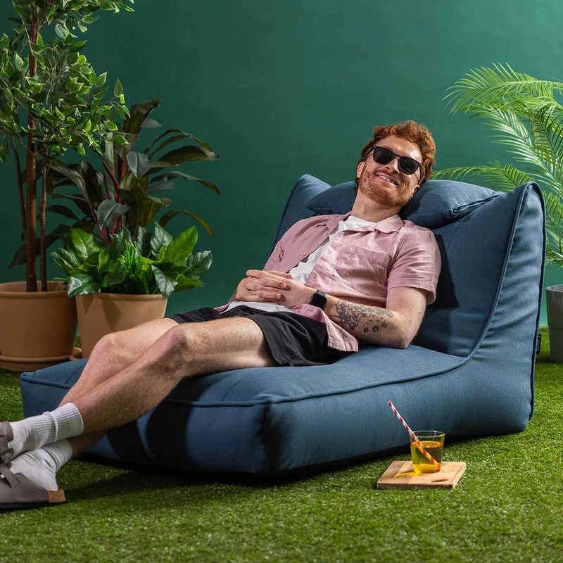 Nova Loungesessel-Sitzsack, Olefin, Denimblau