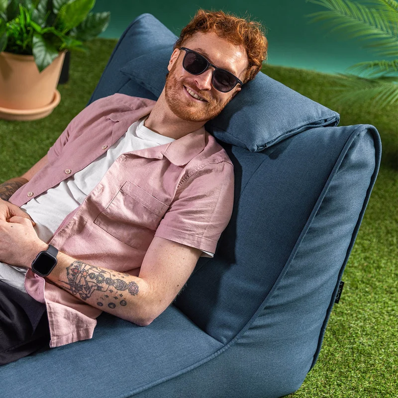 Nova Loungesessel-Sitzsack, Olefin, Denimblau