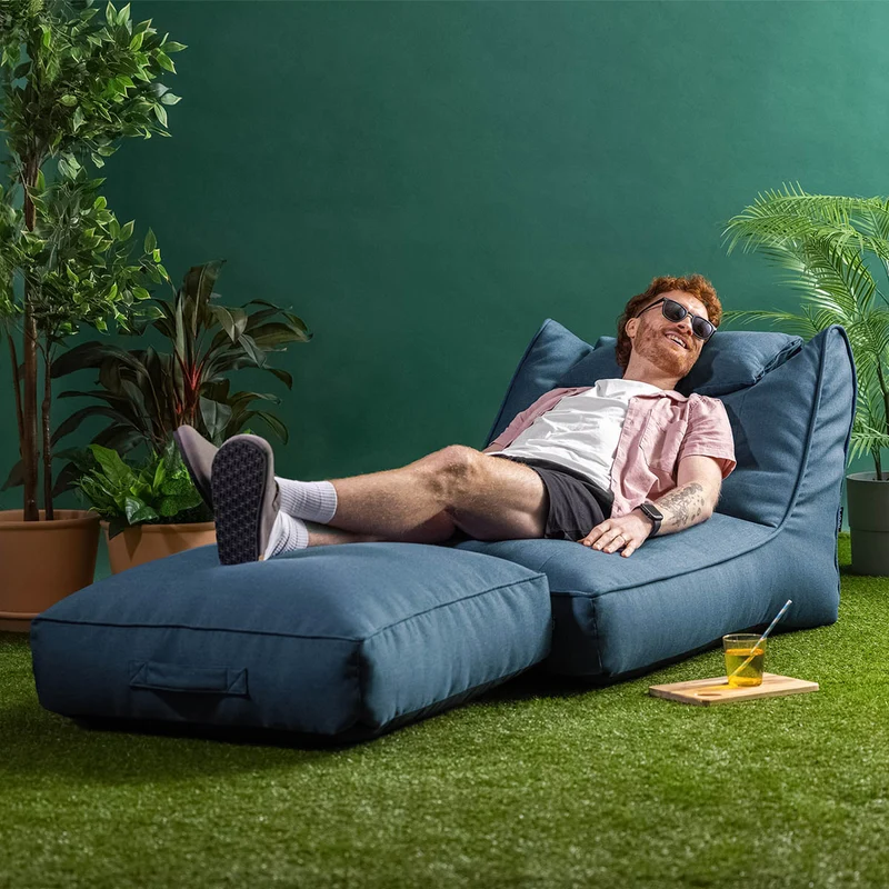 Nova Loungesessel-Sitzsack, Olefin, Denimblau