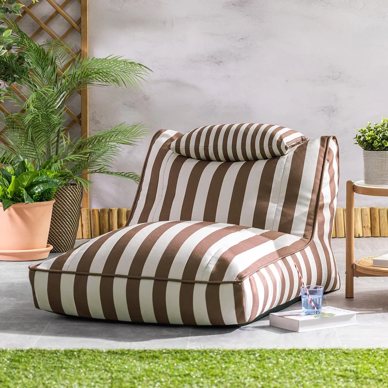 Nova Gewebter Gestreifter Lounger, Schokoladenbraun