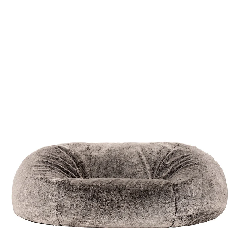 Kenai Cloud Zweisitzer-Sitzsack aus Kunstfell – Arctic Wolf