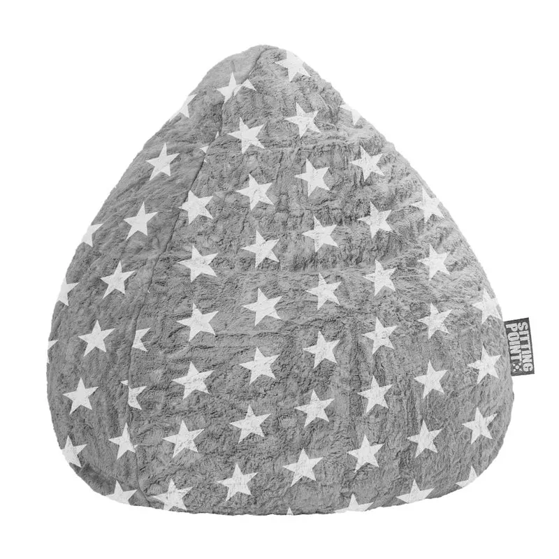 Sitzsack BeanBag Fluffy Stars XL, grau