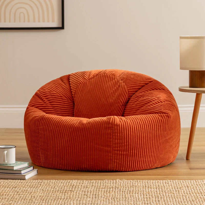 Kingston Klassischer Sitzsack, Cord, Orange Terrakotta