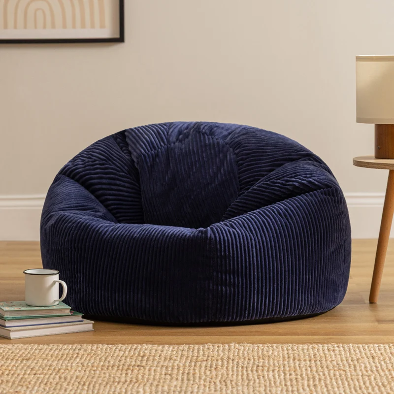 Kingston Klassischer Sitzsack, Cord, Marineblau