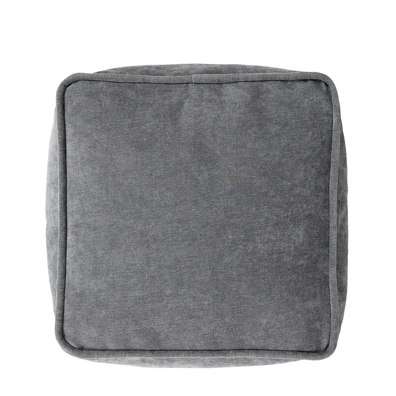Amara Chenille-Fußhocker, quadratisch, grau