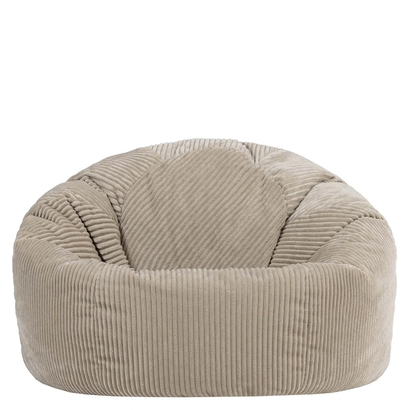 Kingston Klassischer Sitzsack XL, Cord, Steingrau