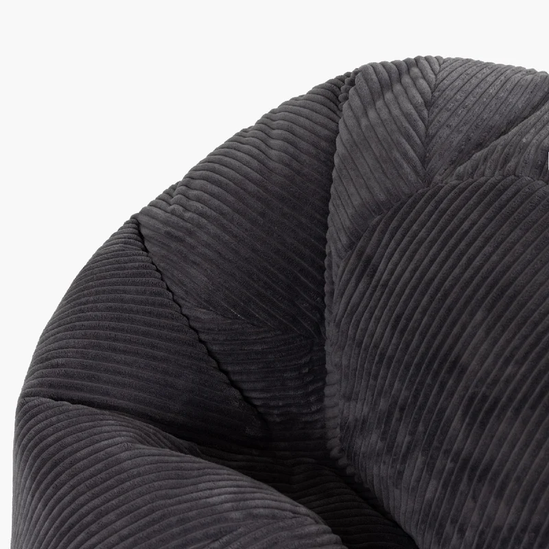 Kingston Klassischer Sitzsack XL, Cord, Anthrazit