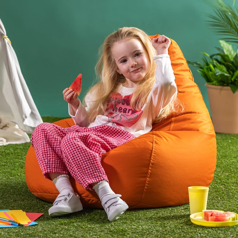 Sitzsack Dalton Indoor-Outdoor mit hoher Rückenlehne für Kinder – Burnt Orange