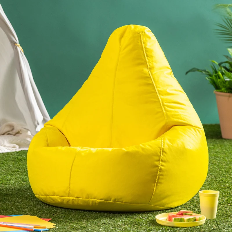 Kids Dalton Indoor-Outdoor Hochlehner-Sitzsack – Gelb