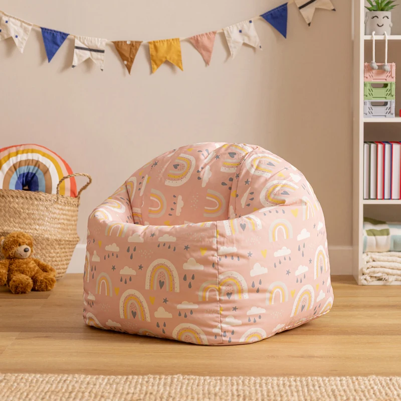 Sitzsack für Kinder mit Regenbogenmuster – Rosa