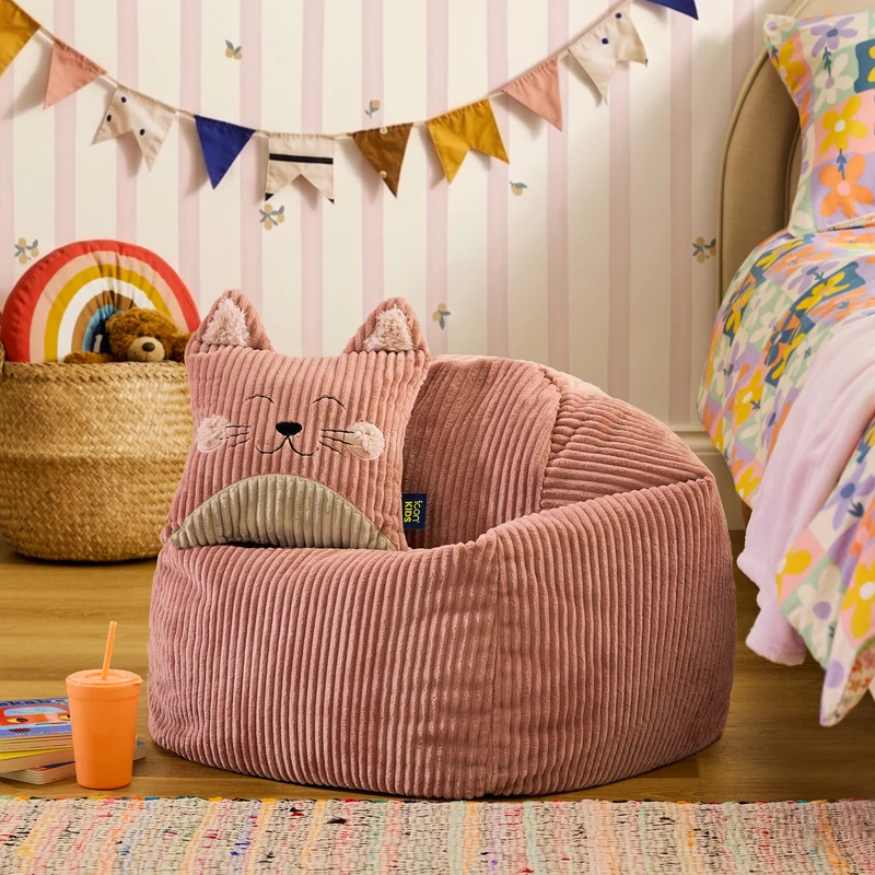 Kinder Kingston Cord Classic Sitzsack - Rosa