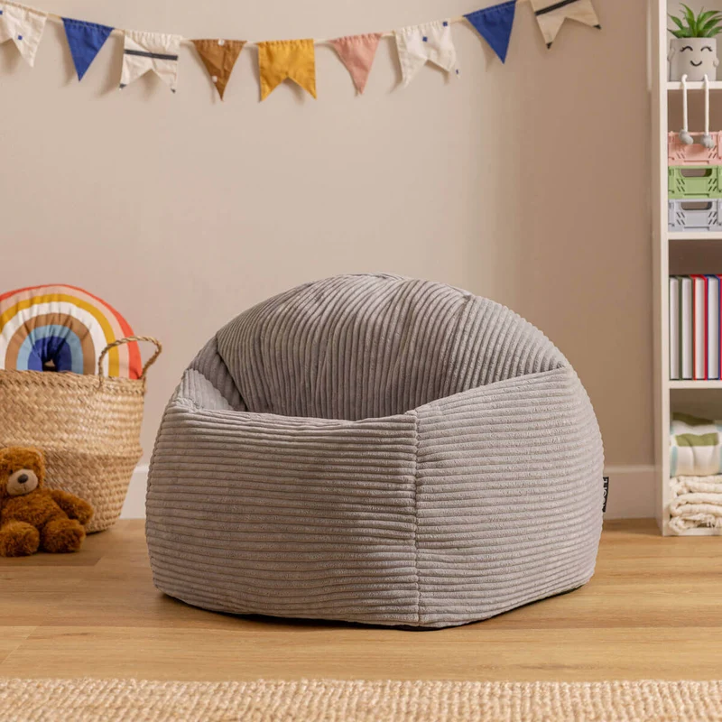 Kinder Kingston Cord Corduroy Classic Sitzsack – Grau