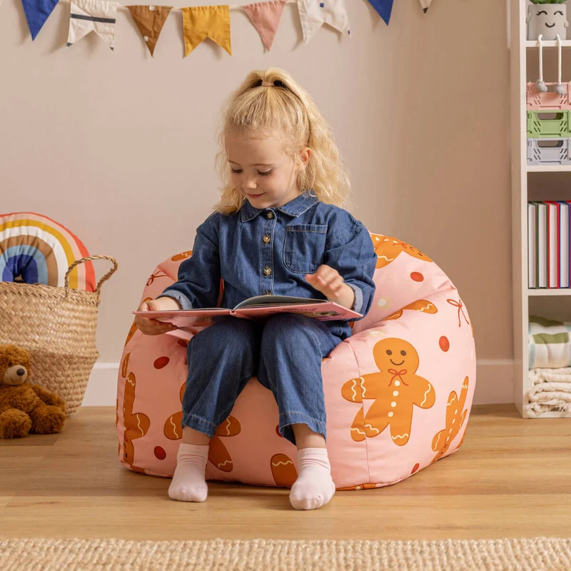 Festlicher Lebkuchen-Druck-Sitzsack für Kinder