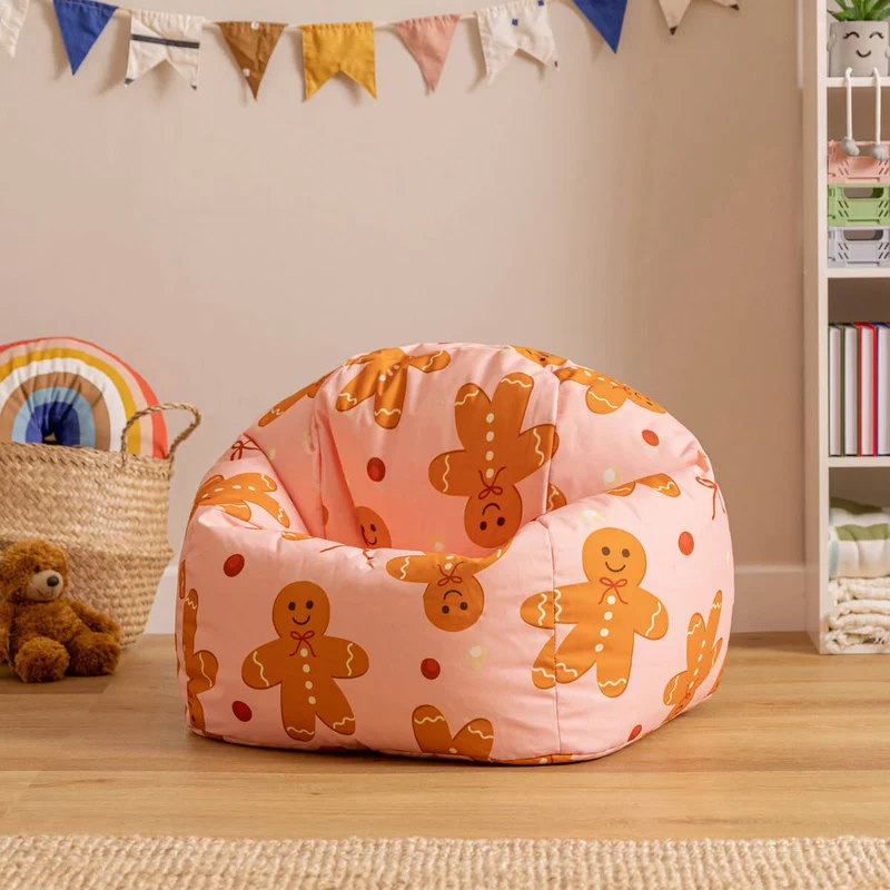 Festlicher Lebkuchen-Druck-Sitzsack für Kinder