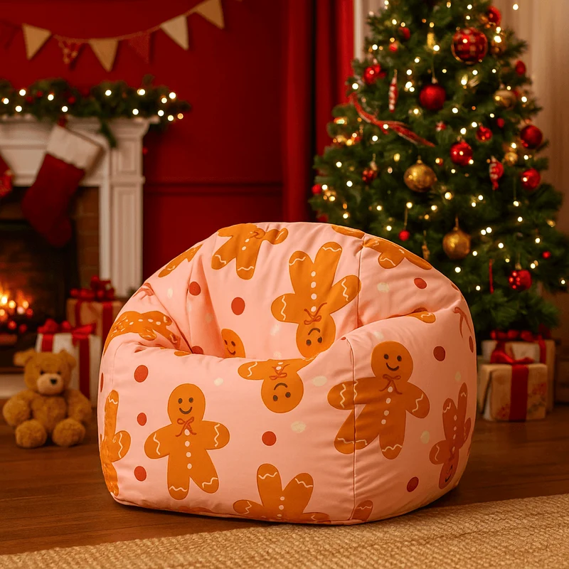 Festlicher Lebkuchen-Druck-Sitzsack für Kinder