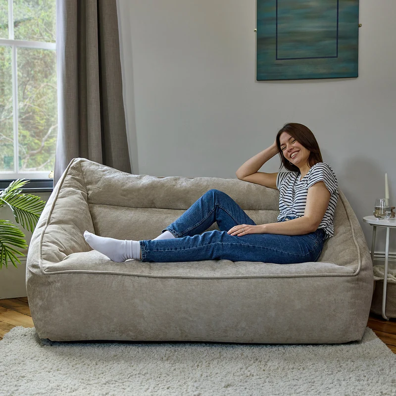 Sofa-Sitzsack Cecilia mit Chenille-Bezug, naturfarben