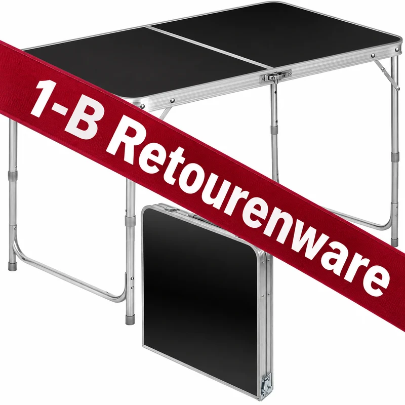 1-B Ware - Klapptisch aus Aluminium 120x60cm; Farbe: Schwarz
