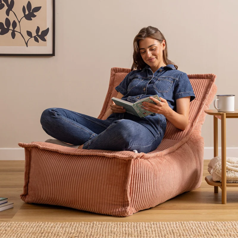 Dolce Scandi Liegestuhl, Cord, Morgenrosa