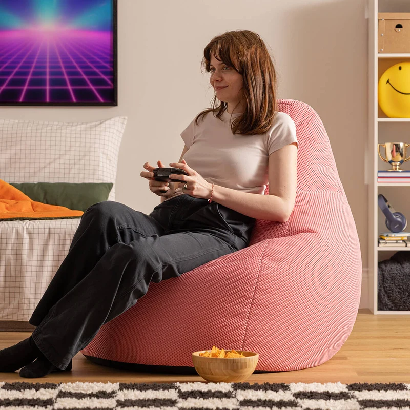 Gaming Recliner Sitzsack XL, Performance-Mesh, Rosa