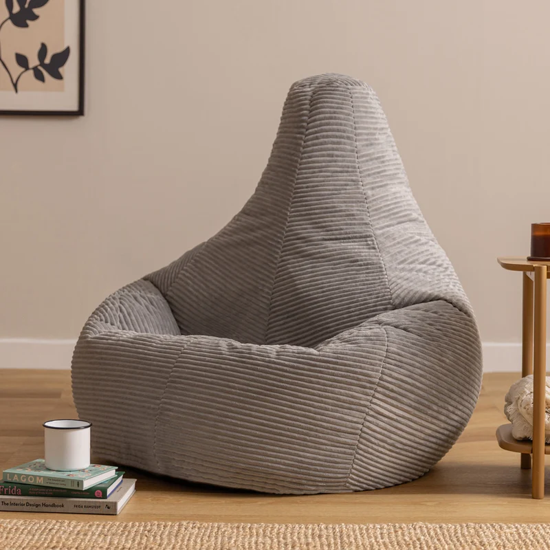 Dalton Recliner Sitzsack XL, Cord, Hellgrau