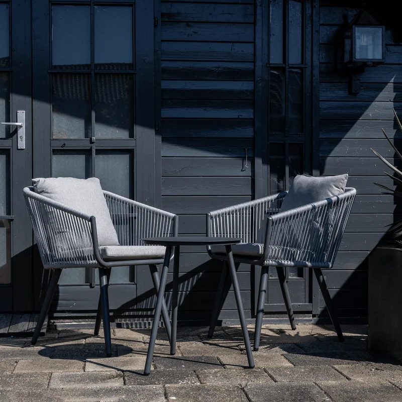 Boender Outdoor Bistroset 3-delig aluminium met ropes antraciet