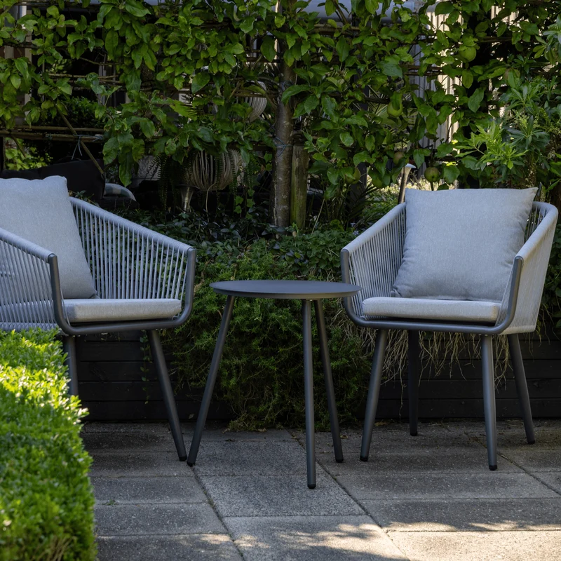 Boender Outdoor Bistroset 3-delig aluminium met ropes antraciet