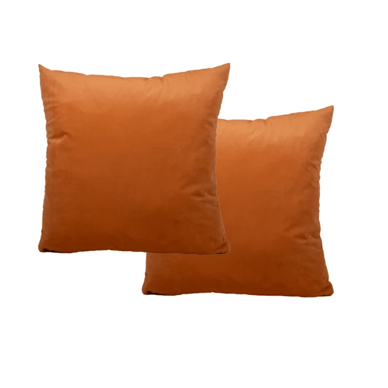 Sierkussens van 2 stuks - 45x45cm – velvet – Burnt oranje