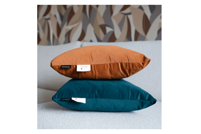 Sierkussens van 2 stuks - 45x45cm – velvet – Burnt oranje
