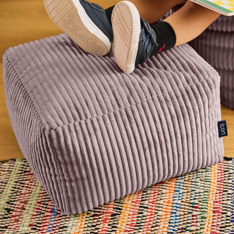 Mini Amara Cord quadratischer Hocker - Lavendel