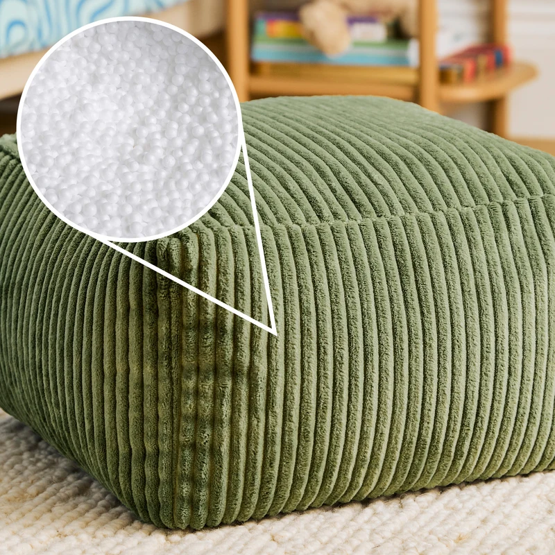Mini Amara Cord Square Fußhocker - Salbeigrün