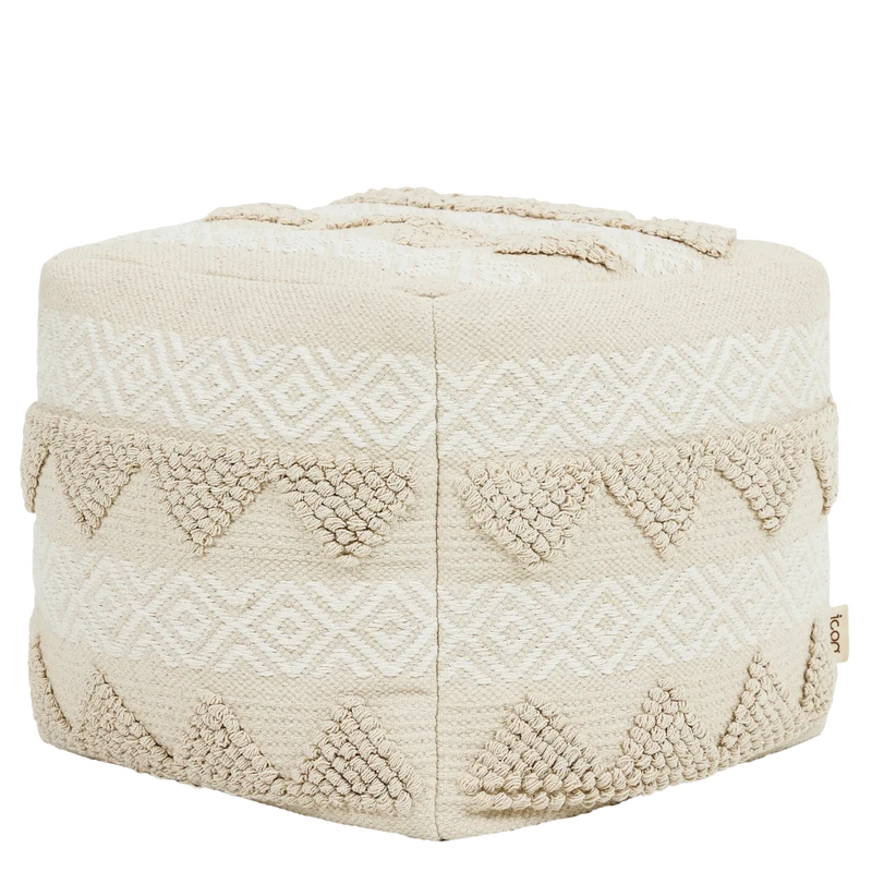 Cali Knotted Square Footstool - Natural