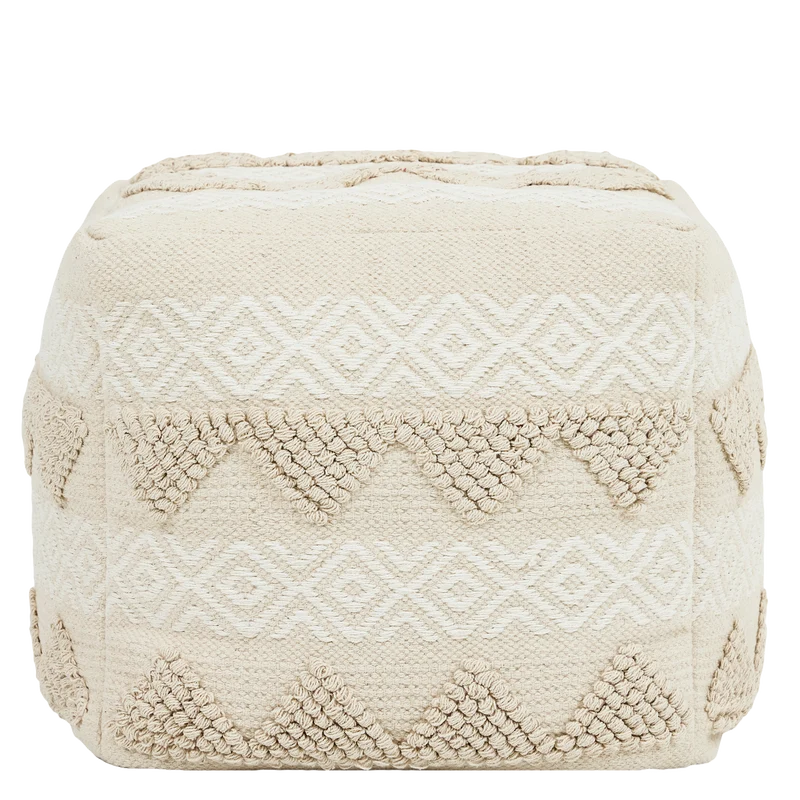 Cali Knotted Square Footstool - Natural
