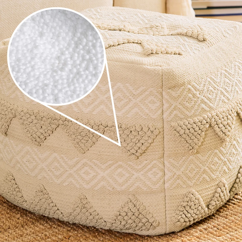 Cali Knotted Square Footstool - Natural