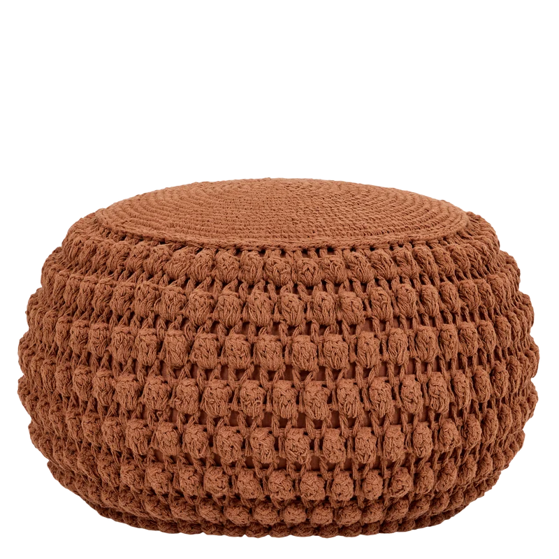 Riva Bobble Häkel-Sitzhocker – Terrakotta