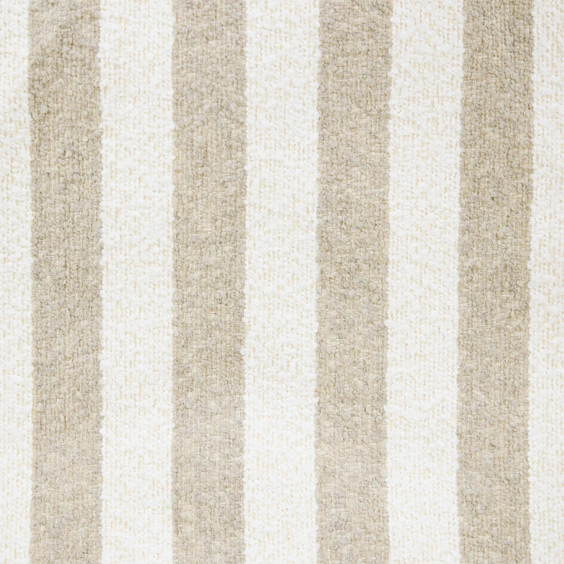 Sofia Stripe Bouclé-Fußhocker mit Polsterauflage - Natur