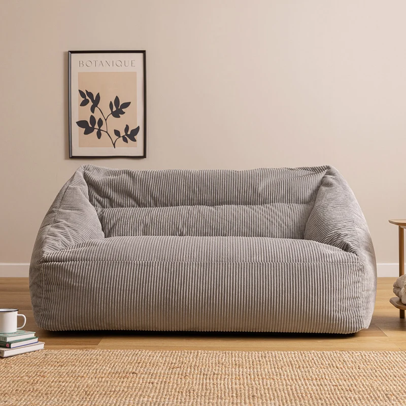 Cecilia Jumbo Cord Bean Bag Sofa - Grey